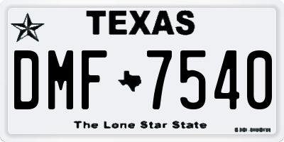TX license plate DMF7540