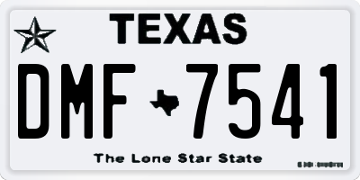 TX license plate DMF7541