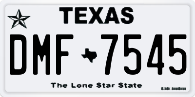 TX license plate DMF7545