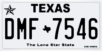 TX license plate DMF7546