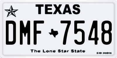TX license plate DMF7548