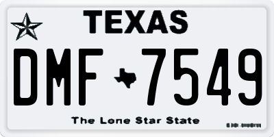 TX license plate DMF7549