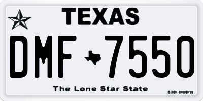 TX license plate DMF7550