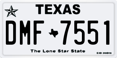 TX license plate DMF7551