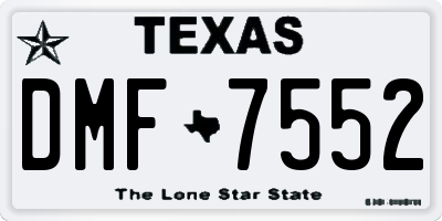 TX license plate DMF7552