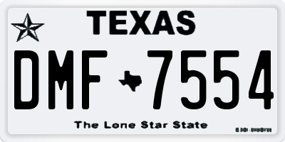 TX license plate DMF7554