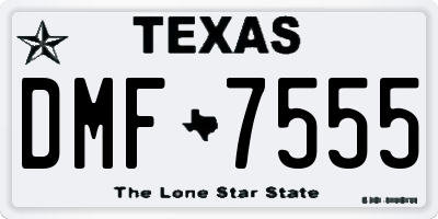 TX license plate DMF7555