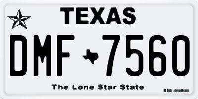 TX license plate DMF7560
