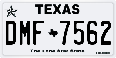 TX license plate DMF7562
