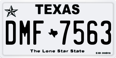 TX license plate DMF7563