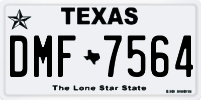 TX license plate DMF7564