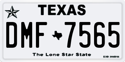 TX license plate DMF7565
