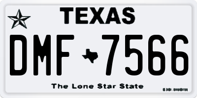 TX license plate DMF7566