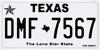 TX license plate DMF7567