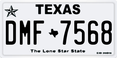 TX license plate DMF7568