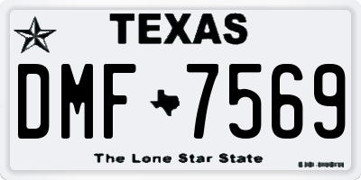 TX license plate DMF7569
