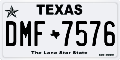 TX license plate DMF7576