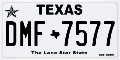 TX license plate DMF7577