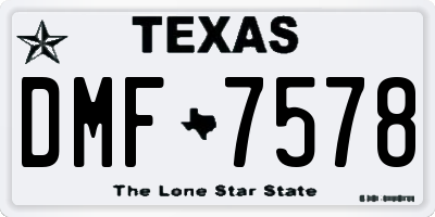 TX license plate DMF7578