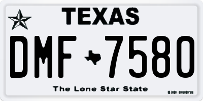 TX license plate DMF7580