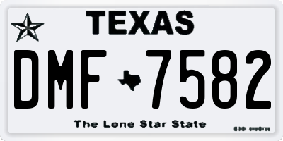 TX license plate DMF7582