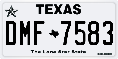 TX license plate DMF7583