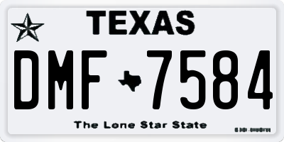 TX license plate DMF7584