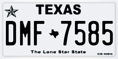 TX license plate DMF7585