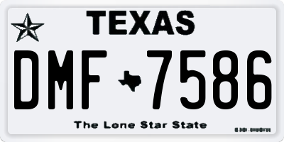 TX license plate DMF7586