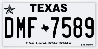 TX license plate DMF7589