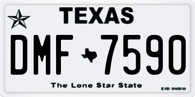 TX license plate DMF7590