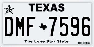 TX license plate DMF7596