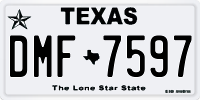 TX license plate DMF7597