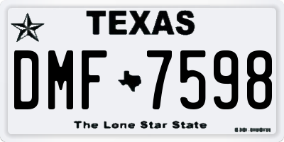 TX license plate DMF7598