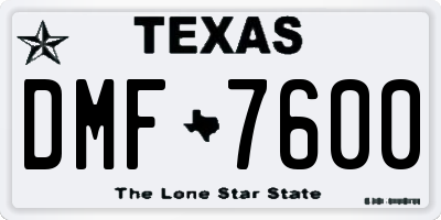 TX license plate DMF7600