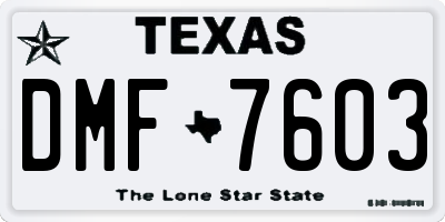 TX license plate DMF7603