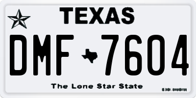 TX license plate DMF7604