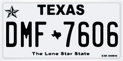 TX license plate DMF7606