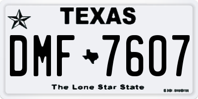 TX license plate DMF7607