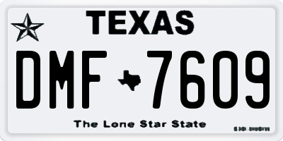 TX license plate DMF7609