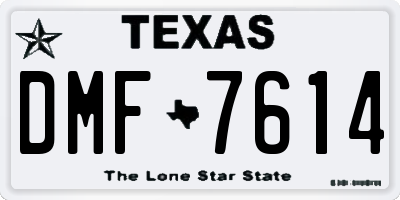 TX license plate DMF7614