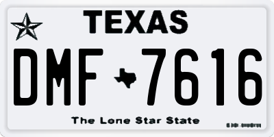 TX license plate DMF7616