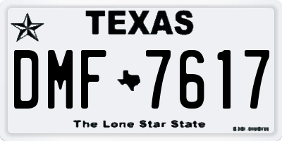 TX license plate DMF7617