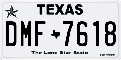 TX license plate DMF7618