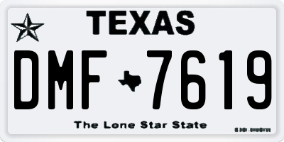 TX license plate DMF7619
