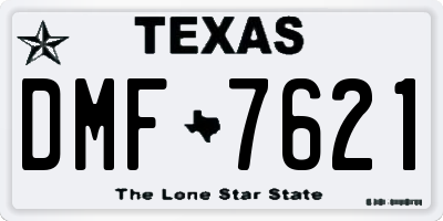 TX license plate DMF7621