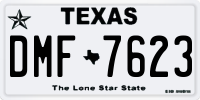 TX license plate DMF7623