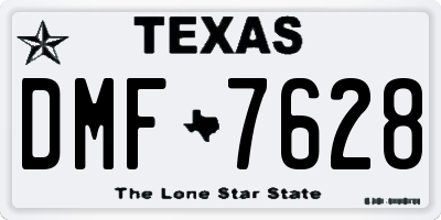 TX license plate DMF7628