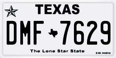 TX license plate DMF7629