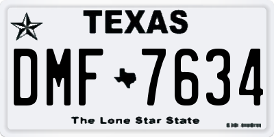 TX license plate DMF7634